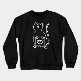 Whiteline Cute Cat Self Portrait Crewneck Sweatshirt